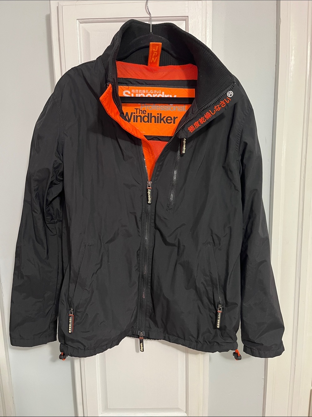 Superdry Black Jacket with Orange Lining - The Windhiker Style